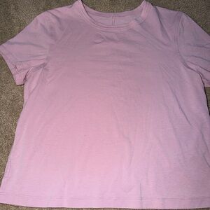 Lululemon S/S Cates Crop Tee T-shirt Relaxed Fit Pink Blossom Size 4